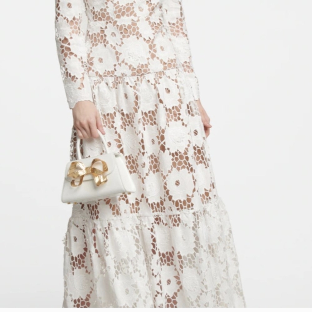 Self-Portrait White 3D Maxi Dress - Picture 4 of 5
